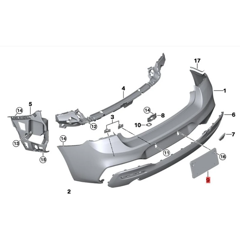Держатель заднего номерного знака автомобиля 51128064049 Для BMW 1 серии F20 F21 LCI 114D 116D 116I