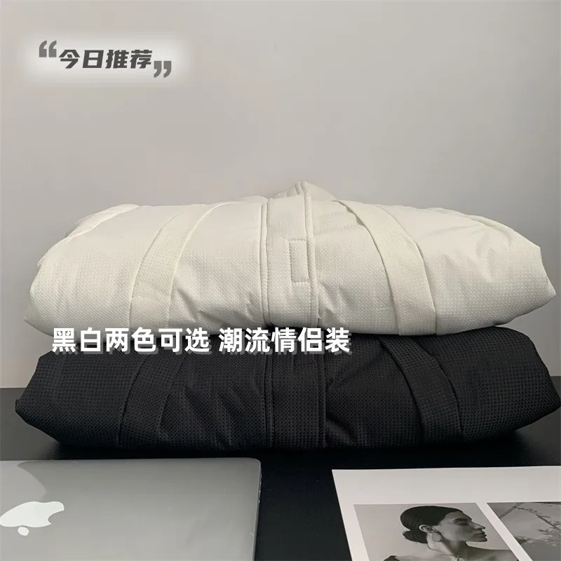 Detachable Sleeve Two-wear Winter American Retro Stand-up Collar Letter Couple Warm Cotton Coat Casual Loose Down Cotton Winter