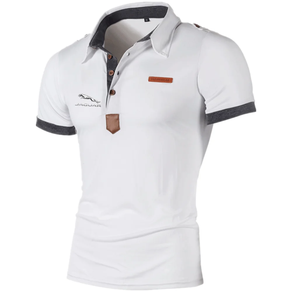 

JAGUAR New Men's Polo Shirts Men's Summer Business Casual Polo Shirts Men's Short Sleeves Hot Selling Sports Polo Men