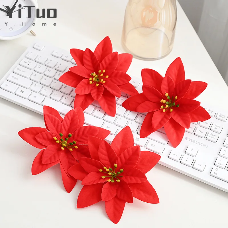 

Рождественская елка, украшение, рождественский цветок, искусственное золото, Рождественская гирлянда из ротанга, рождественские украшения