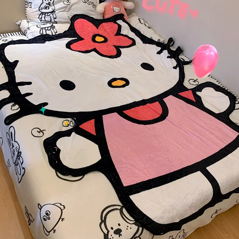 

Sanrios Hello Kitty Cinnamoroll Blanket Kawaii Cosas Anime Cartoon Student Office Take A Nap Air Conditioner Blanket Toys Girls