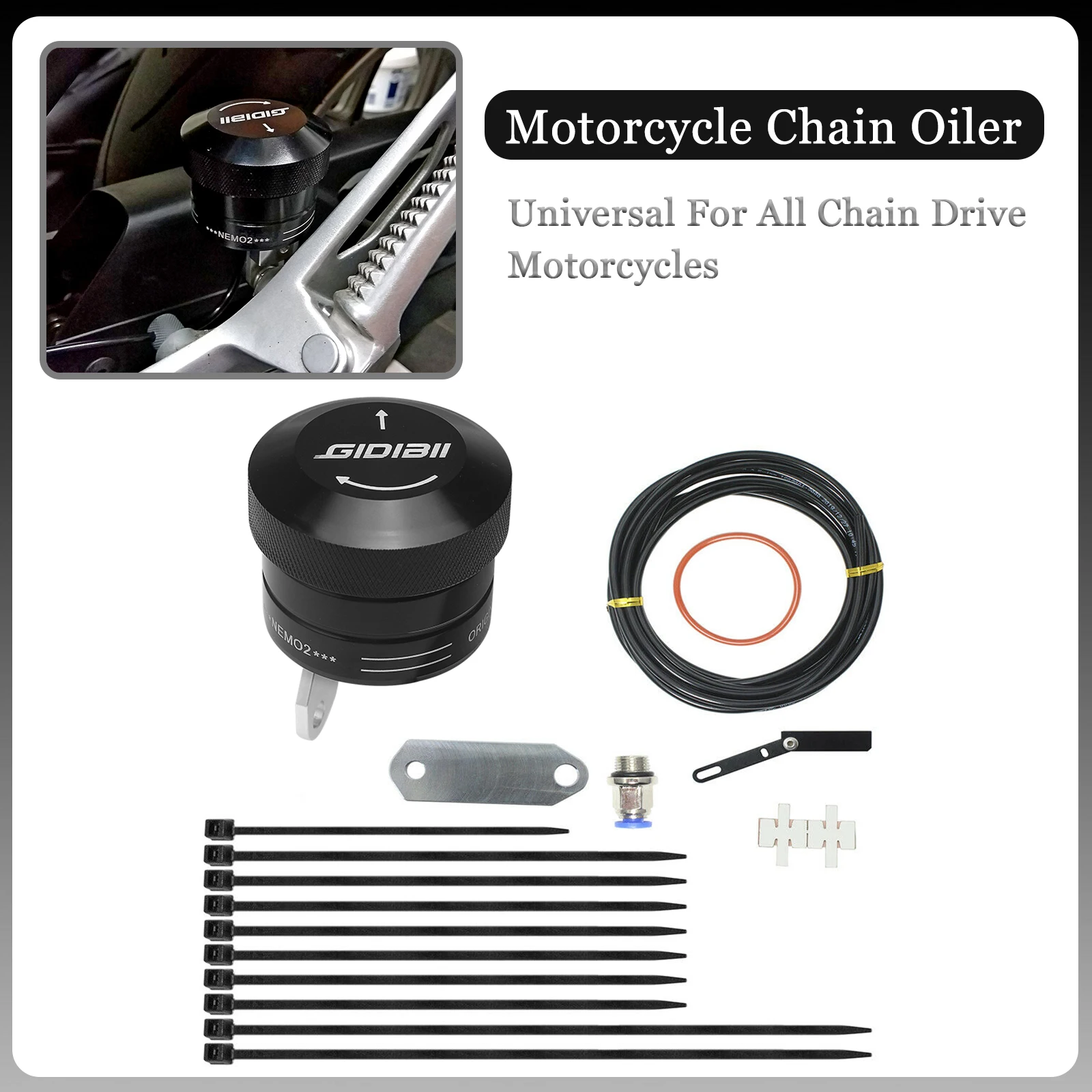 

Универсальные аксессуары для мотоциклов, автоматическая масленка для цепей, система для Benelli Aprilia, индийские масленки для цепей мотоцикла BMW