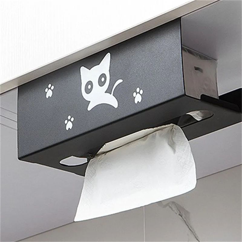 

Creative Paper Box Upside-down Storage Rack Hanger Free Punching Cabinet Roll Durable Toilet Paper Holder Bathroom Accessories