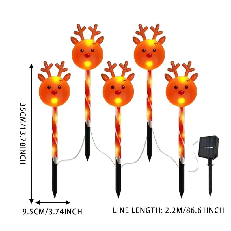 Рождественские дорожные фонари 5X дорожки Колья Огни Светодиодные