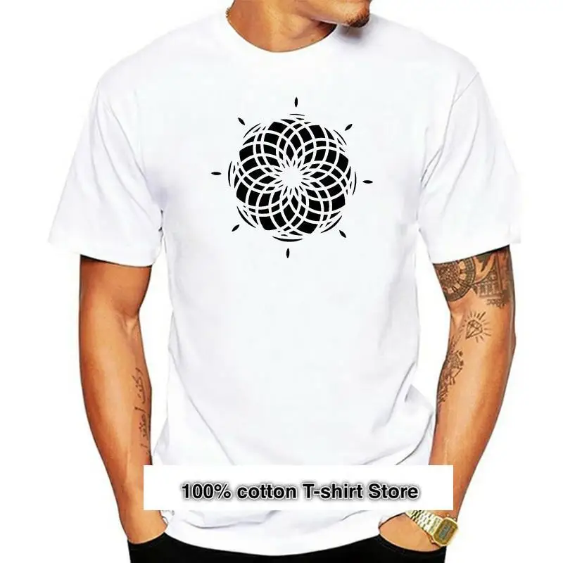 

Camiseta con patrón de Mandala, tatuaje artístico, círculo, espiral, sol, girasol, DMT, estilo de verano