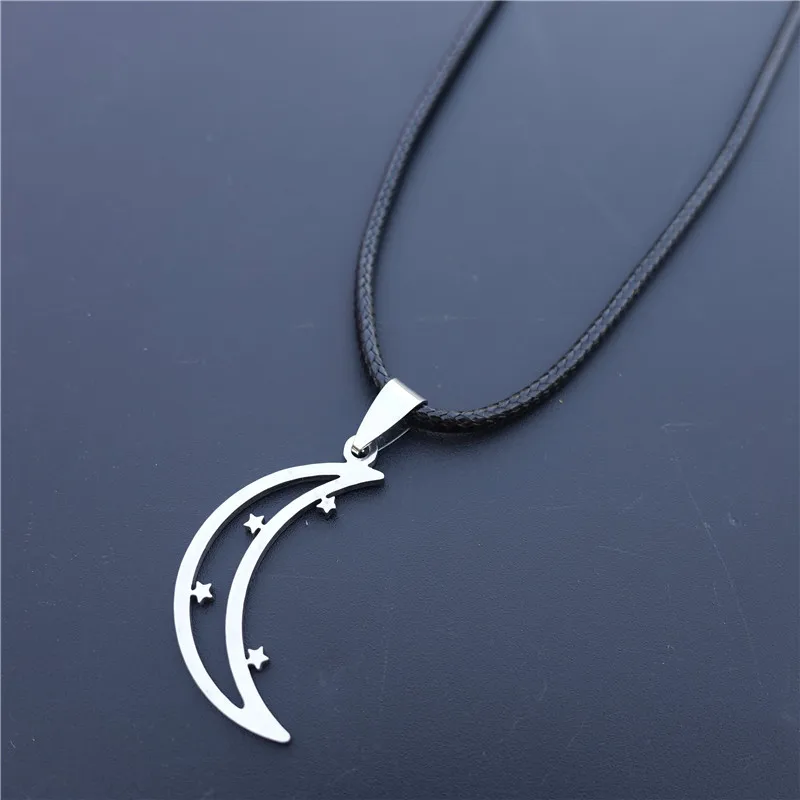 

12 Pieces Crescent Moon & Stars Islam Necklace Stainless Steel Pendant Jewelry For Men Women Wholesale