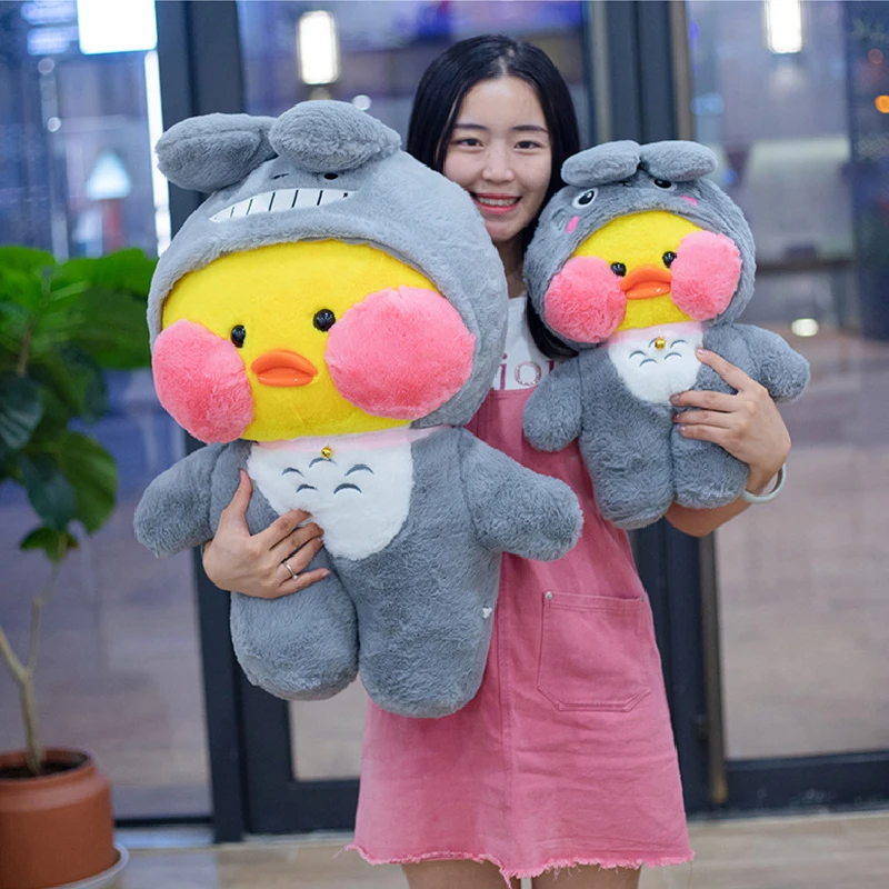 

30-75CM Kawaii Lafanfan Duck Totoro Anime Animal Stuffed Toys Hyaluronic Acid Fanfan Ducks Plush Toy Cute Children Birthday Gift