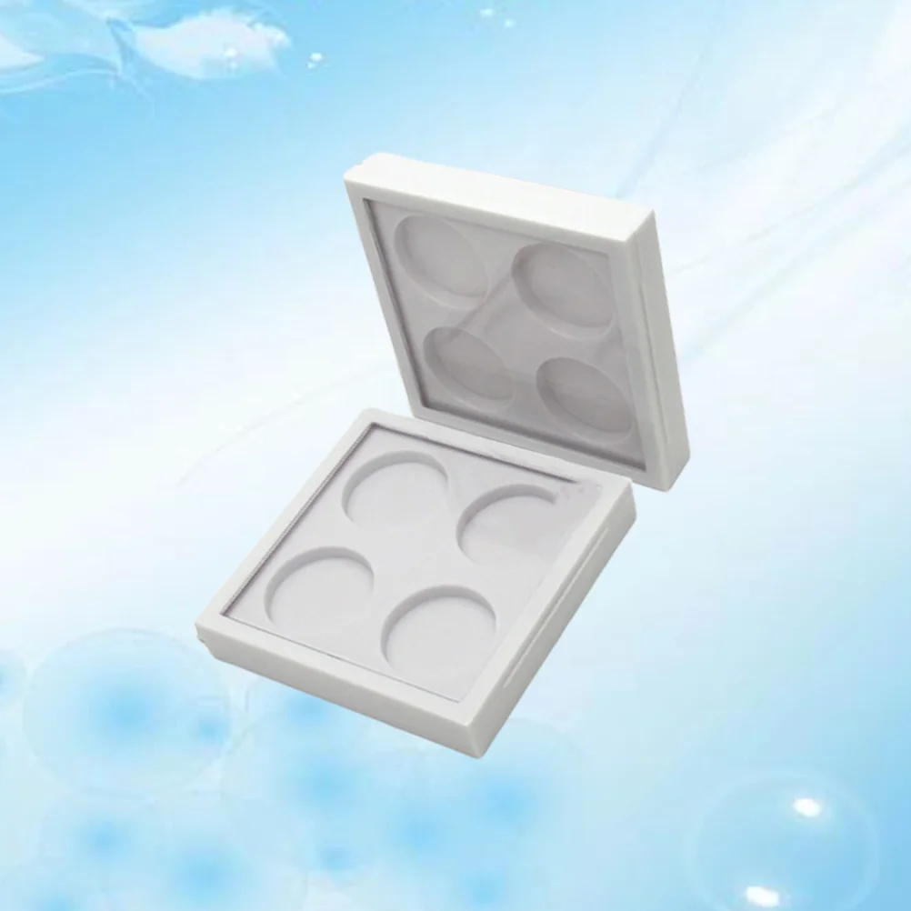 

2 Pcs Lipstick Case White Eyeshadow Makeup Accessories Palette Magnetic Attraction