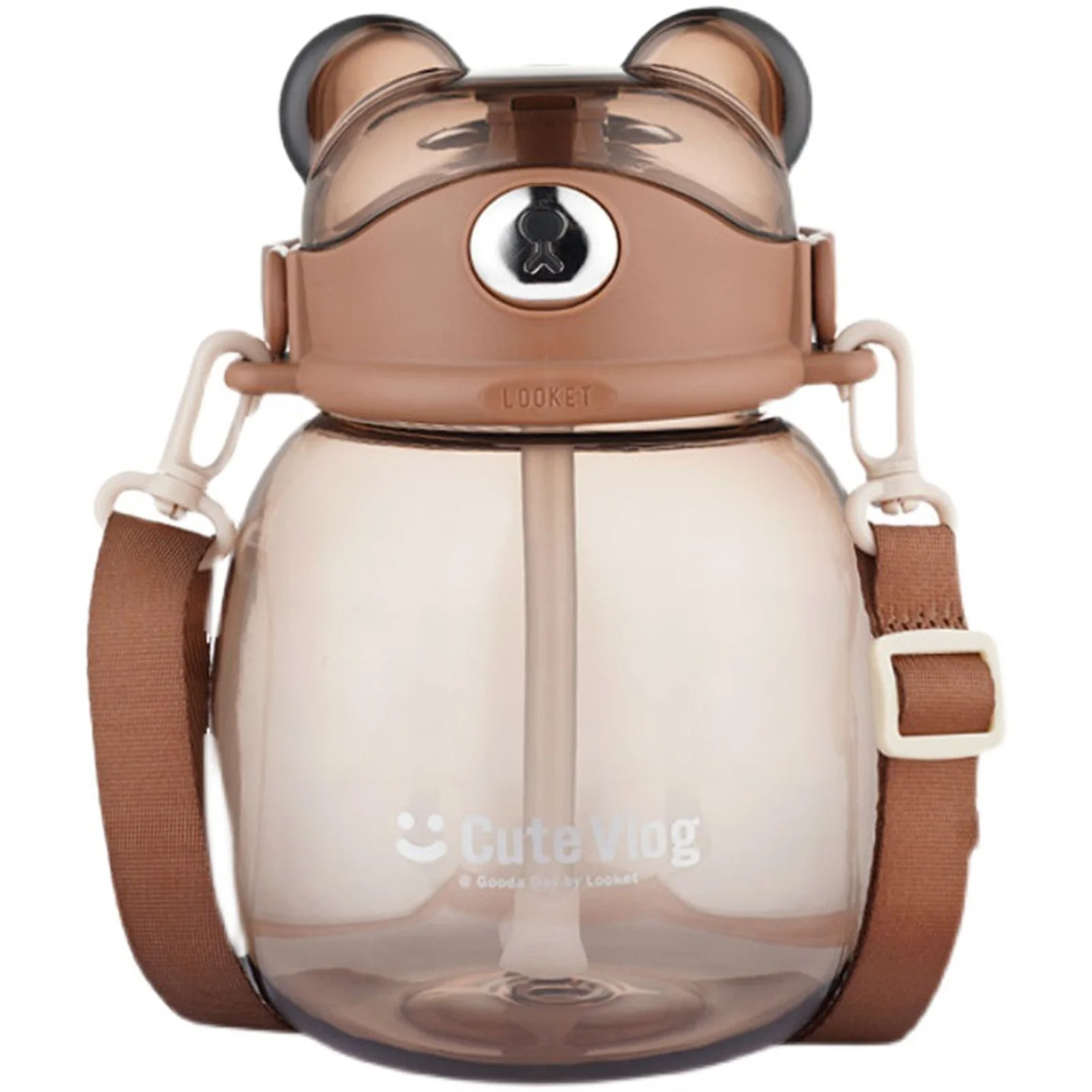 

1300ml Large-capacity Cartoon Bear Straw Cup Cute Big Belly Cup Portable Student Child Water Bottle Adult Summer Drinking Cup