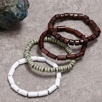 brand new natural wood beads bracelet mens black ethnic meditation white bracelet womens prayer jewelry yoga bracelet for men