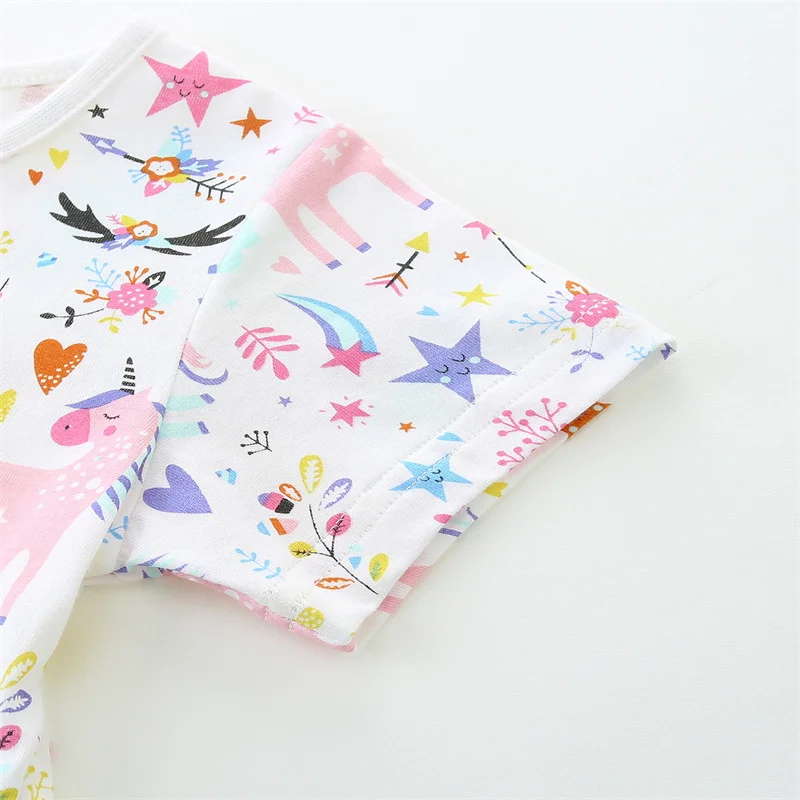 От 2 до 7 лет Радужные детские платья принцессы с короткими рукавами летнее