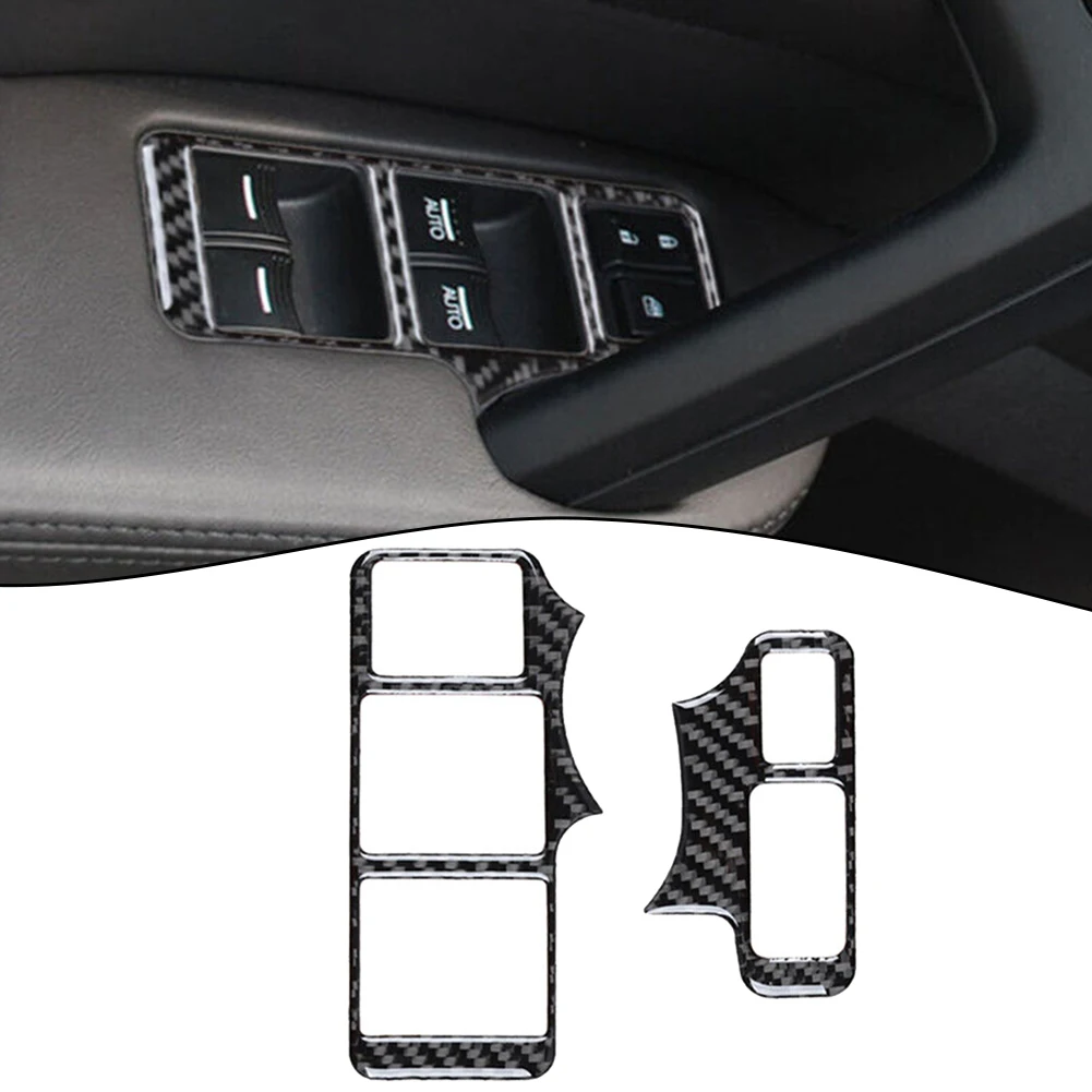 

2Pcs Carbon Fiber Interior Front Glass Control Cover Trim Fits For Acura TL 2009-14 Interior Accessories