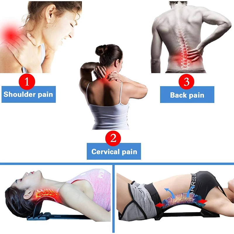2in1 Neck Stretcher Back Cracker Magnetotherapy 3Level Adjustable Massager Waist Fitness Lumbar Cervical Spine Support - купить по