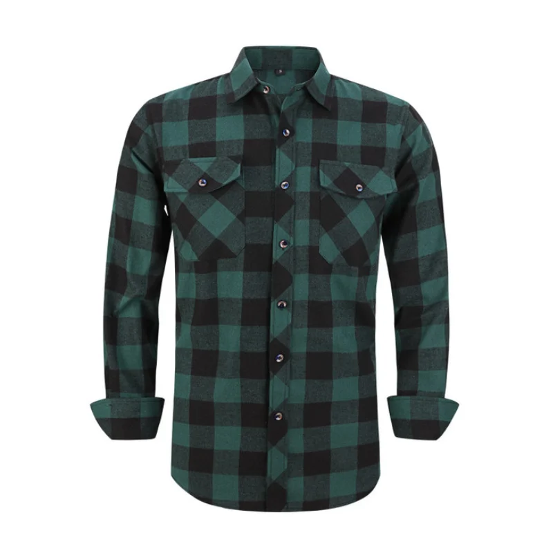 

2022 Nieuwe Mannen Plaid Flanel Shirt Lente Herfst Mannelijke Regular Fit Casual Lange Mouwen Shirts Voor (Usa maat Sml Xl 2XL)