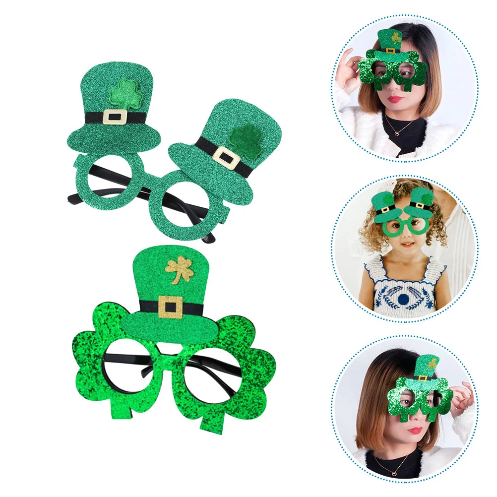

Day Eyeglasses St Patricks S Glasses Patrick Photo Sunglasses Props Party Funny Shamrock Costume Leprechaun Hat Supplies Wear