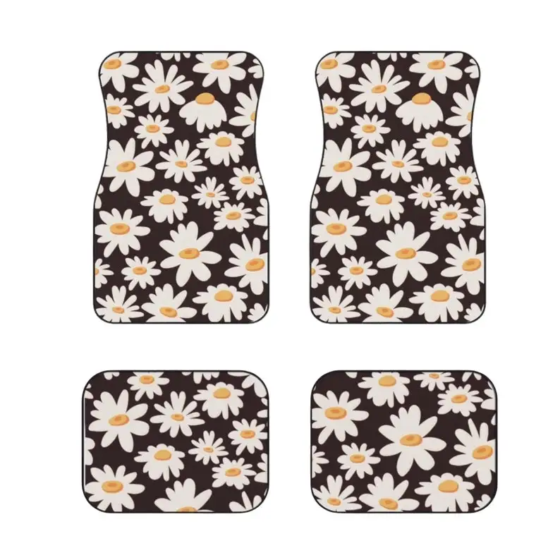 

Floral Car Mats Set, Daisy Car Accessories, Cute Car Mats for Women (Set of 4)