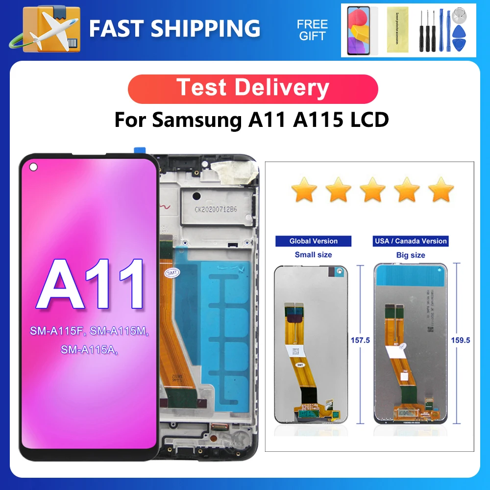 A11 для Samsung 6 4 ''для A115F A115M A115U A115A A115W S115DL ЖК-дисплей с сенсорным экраном и