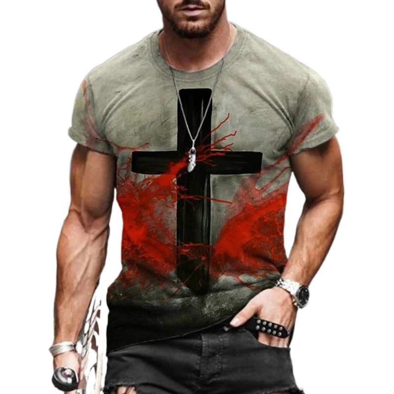 

2023 Youth Fashion Men's Printed T-shirt Pattern Large T-shirt