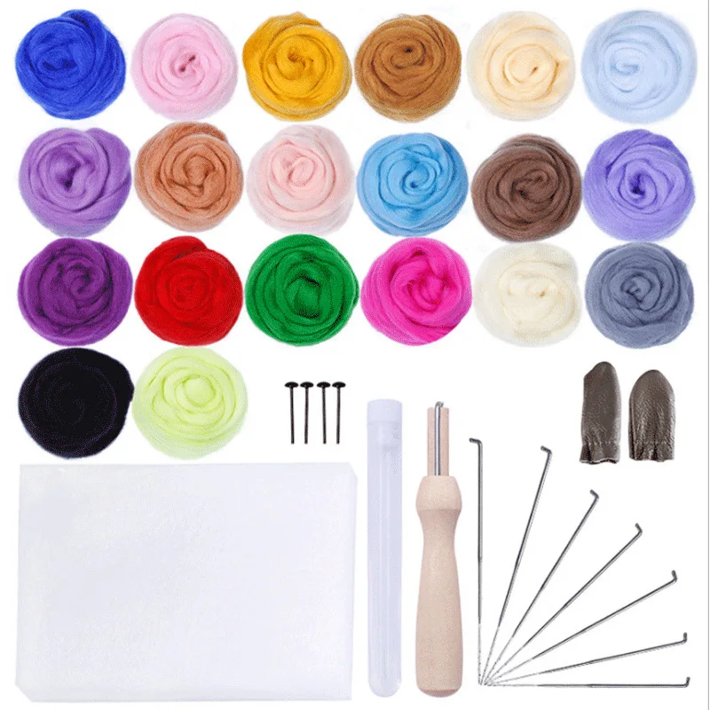 70/50 цветов набор для валяния иглой инструменты шерсти игл ручного войлока ткани