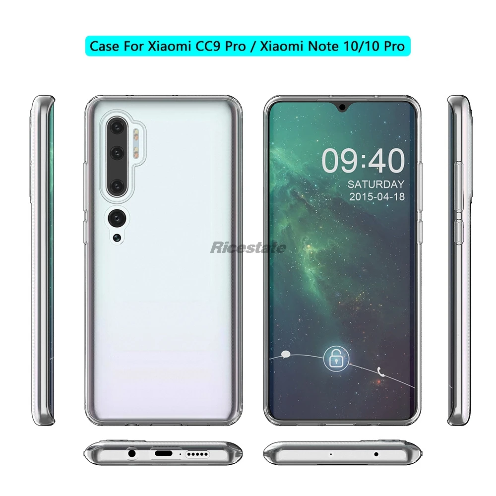 Фото Чехол для Xiaomi Mi Note 10 Pro, чехол для Xiaomi Mi Note 10, противоударный прозрачный мягкий ТПУ чехол для телефона Xiaomi CC9 Pro №3