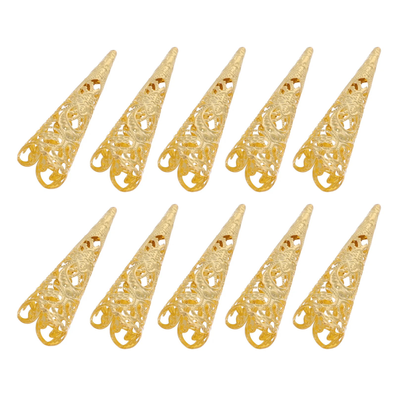 

10Pcs Alloy Finger Ring Decors Fingernail Rings Hollow Out Nail Covers for Cosplay Performance