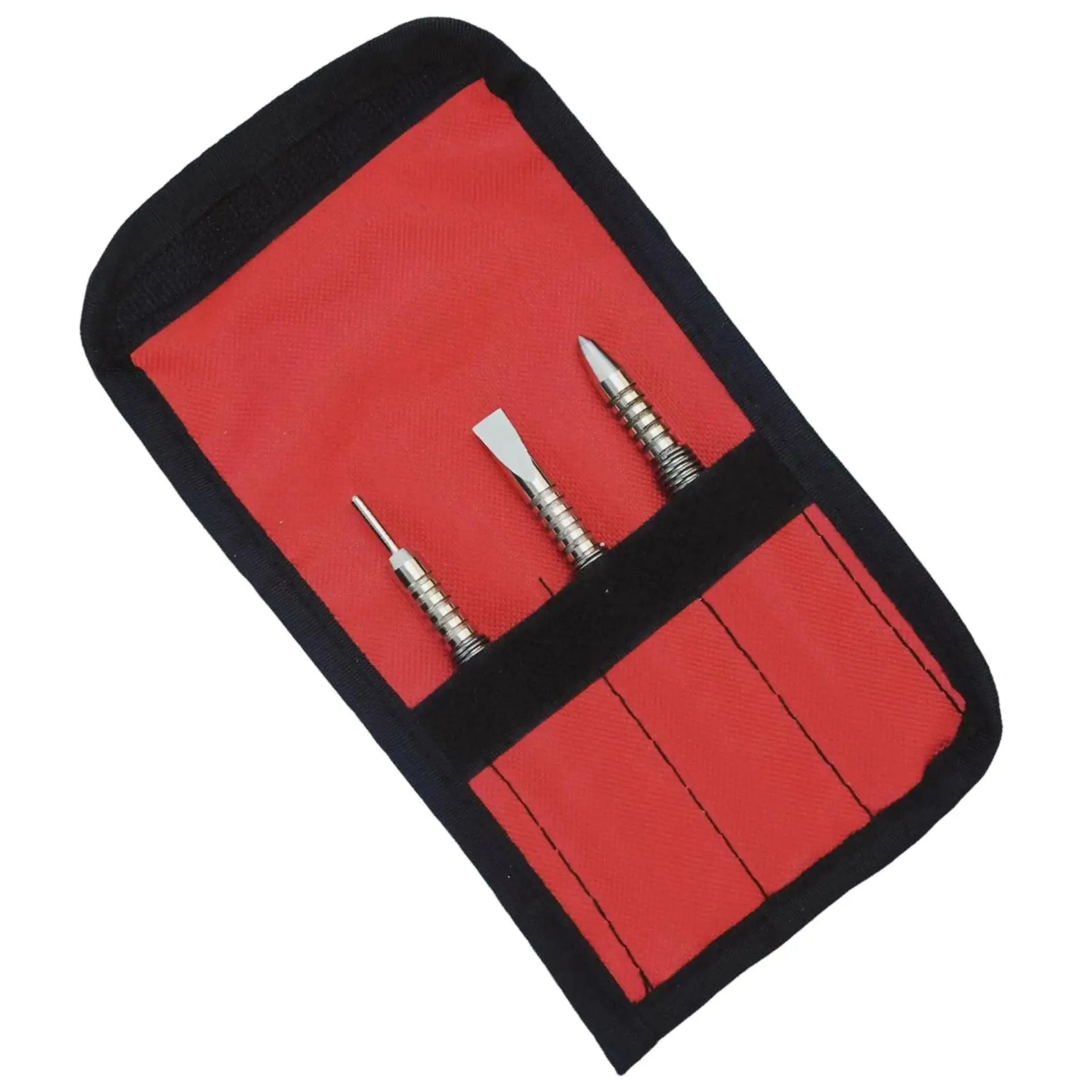 

3x Hinge Pin Removerand Cold Chisel Center Punch Set with Storage Pouch Steel Hammerless Spring Punch Tool Set for Wood Working
