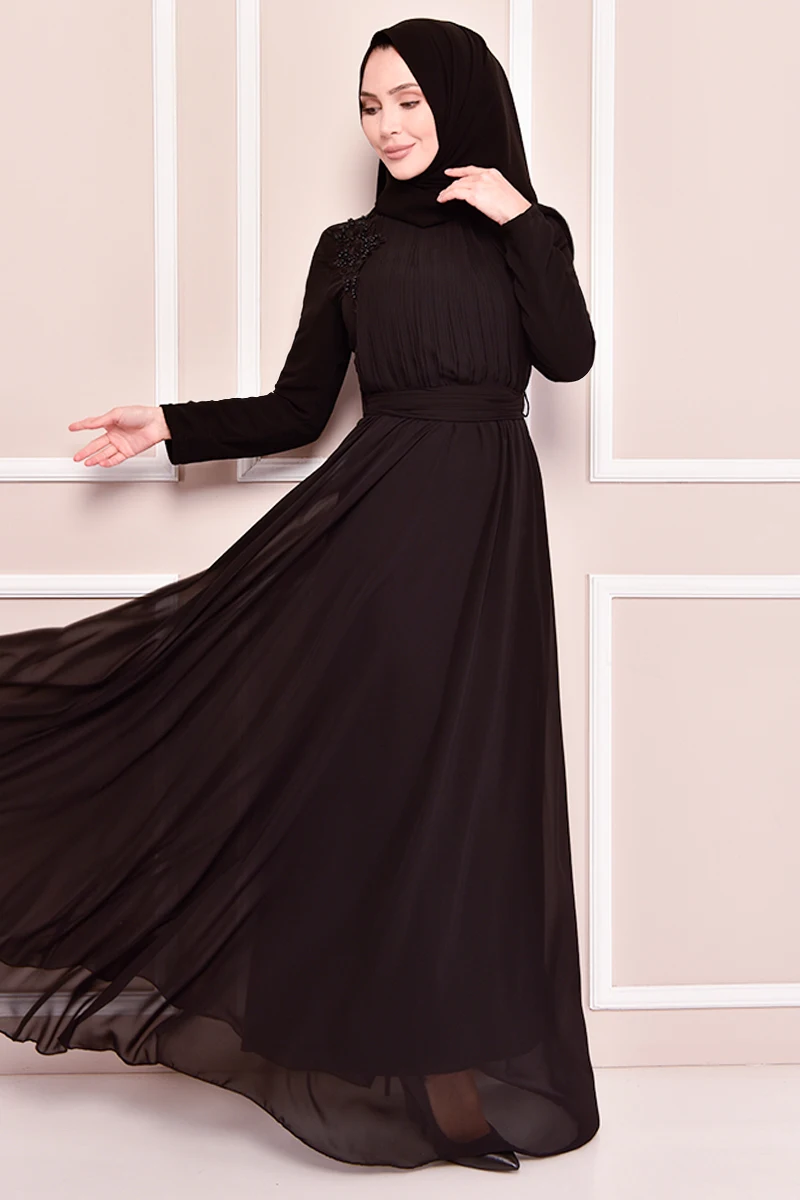 

Chiffon Dress Black LIY2112