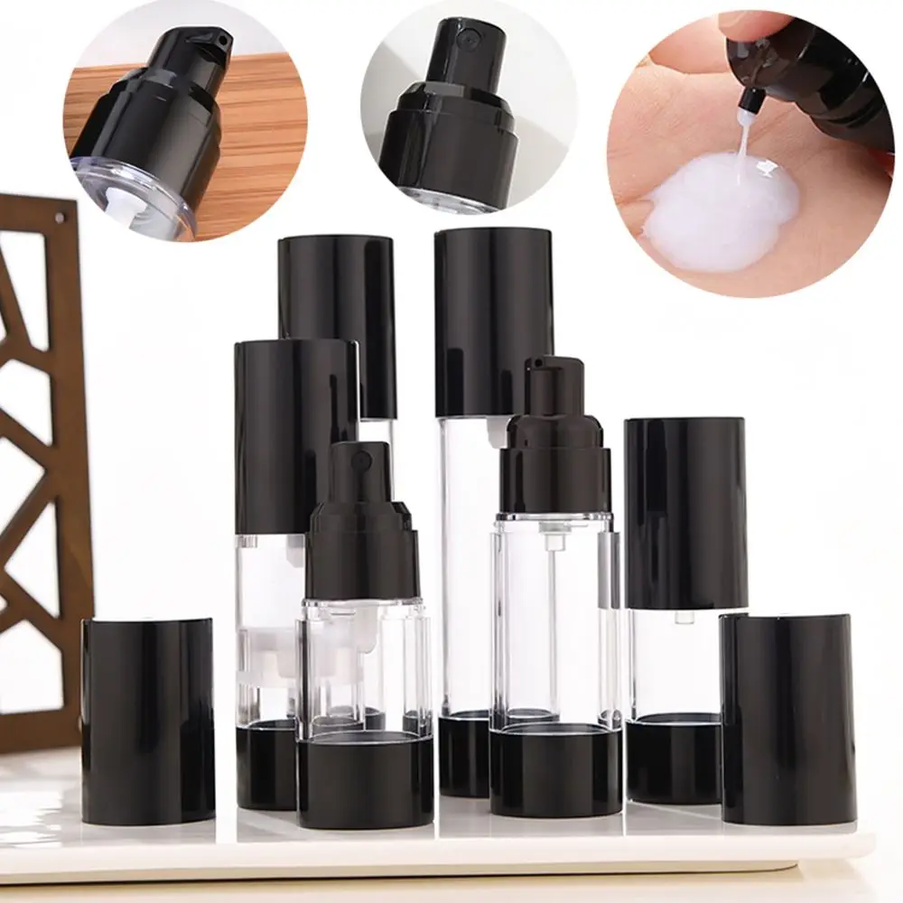 

15/30/50ml Black Clear Vacuum Bottle Lotion / Spray Vacuum Bottle Cosmetic Container Refillable Bottle Travel Tools