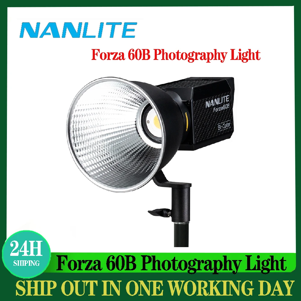 

Nanguang Nanlite Forza 60B 60w LED Light Bi-color 2700K-6500K Video Light Professional Studio Strobe Flash Lamp lighting 60w