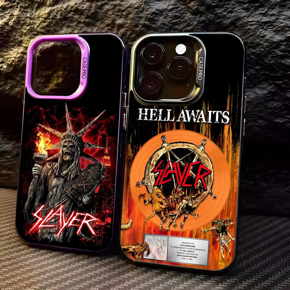 Фото Чехол для телефона Rock Band S-Slayer для iPhone 17 16 15 14 13 12 11 Pro Max Air, матовый, противоскользящий, противоударный защитный чехол №1
