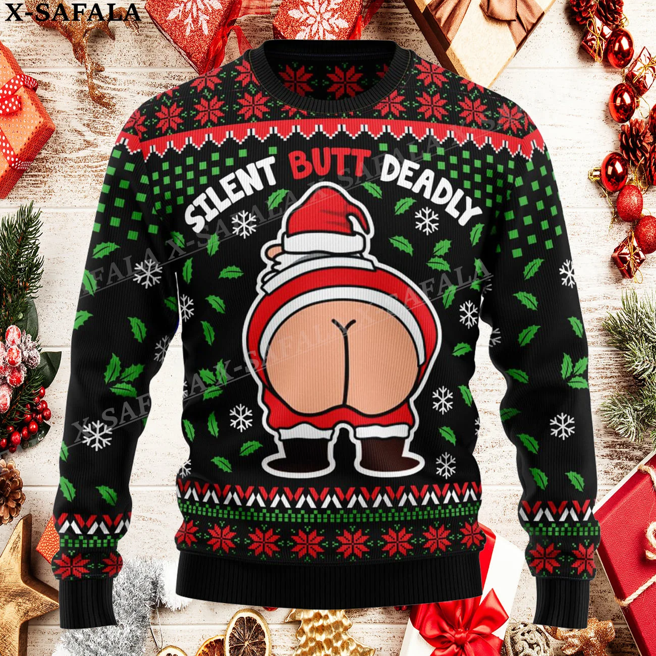 Смешные свитера в виде Санта Клауса смешные Джемперы на Хэллоуин и Рождество