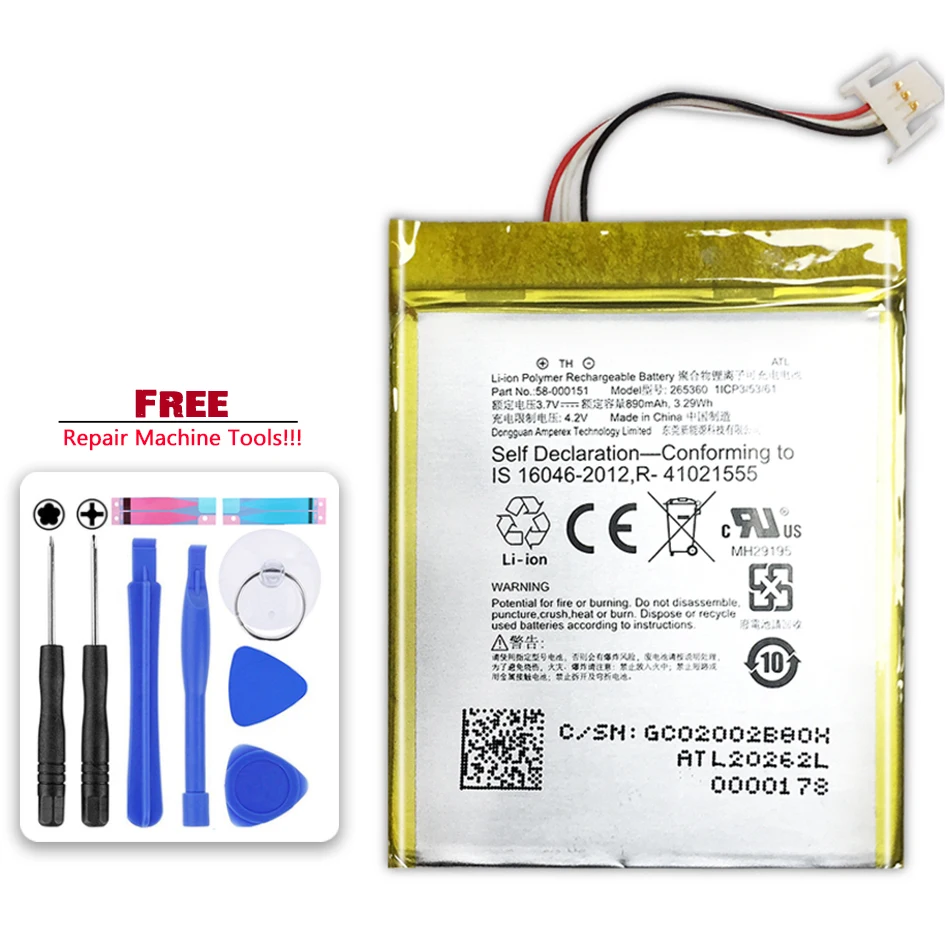 

Bateria 890mAh Battery For Amazon Kindle 7 7th Gen 6" E-Reader WP63GW 265360 58-000083 58-000151 Batterie High Quality Battery