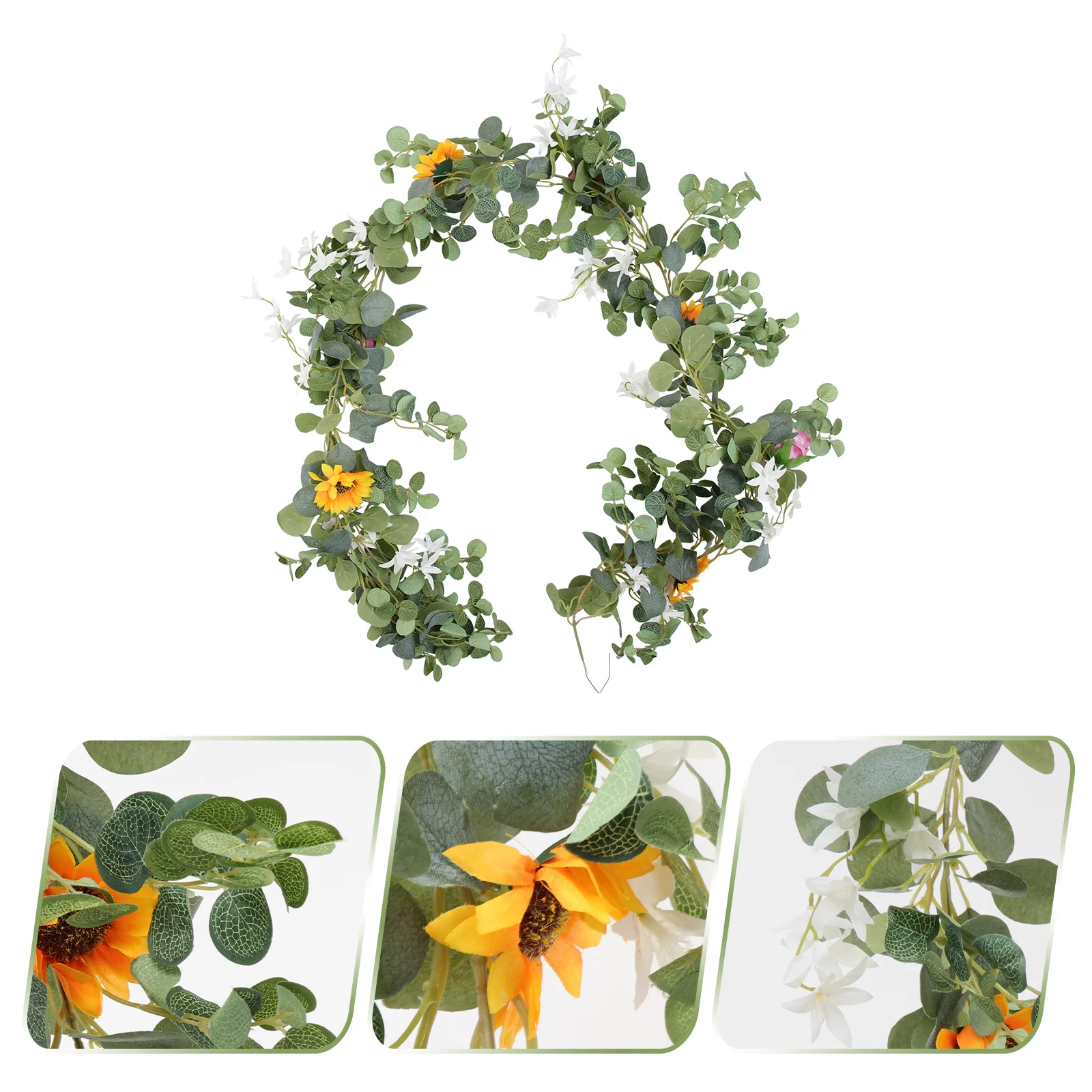 

Flower Garland Sunflower Artificial Vine Hanging Fake Wedding Vines Wreath Flowers Greenery Eucalyptus Rattan Accessory Home