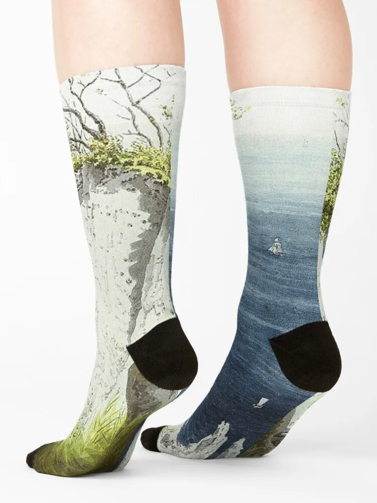 Меловые клиффы в Руеген - Носки Caspar David Friedrich теплые зимние носки для бега футбола