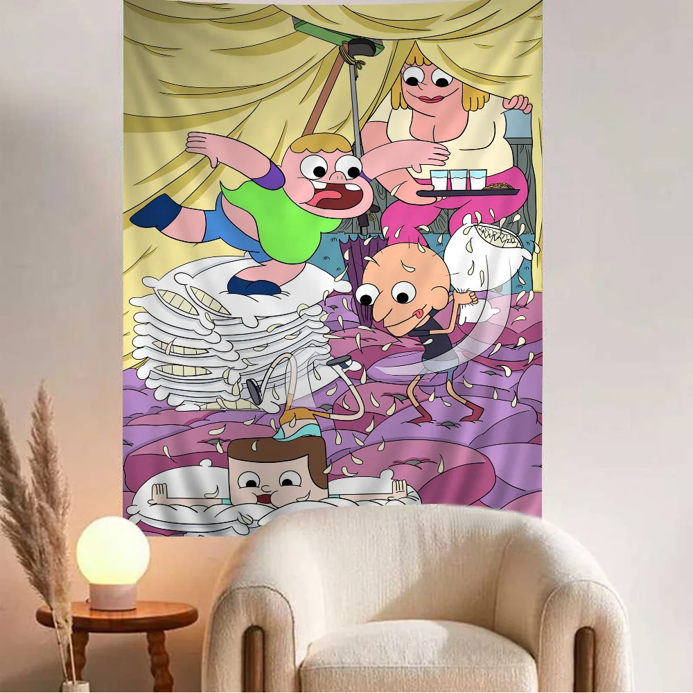 Cartoon C-Clarences Tapestry Art Printing Bohemian Wall Tapestries Mandala Decor Blanket