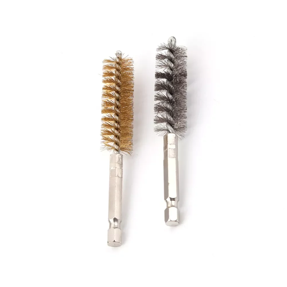 

2pcs Pipe Dredging Hex Shank Brushes Kits with Drill Bit Extension Rod Car Painting Dust Remover Hexagon Polishing Cleaner Tools