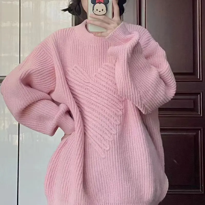 

Женский трикотажный свитер с круглым вырезом