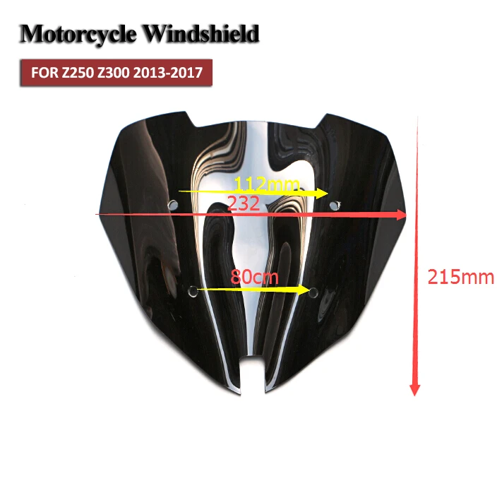 

Motorcycle Accessories Windshield/Windscreen New Fit For Kawasaki Z250 2013-2017 14 15 16 Z300 Z 250 Z 300