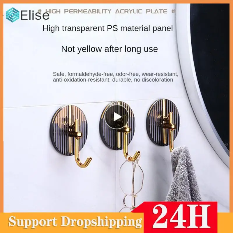 

Light Luxury Transparent Note Hook Simple Art Viscose Hook Seamless Kitchen Hardware Rack Shelf Kitchen Bathroom Organizer Hook