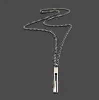 2022 new g shaped vertical bar pendant couples style medium and long thick necklace