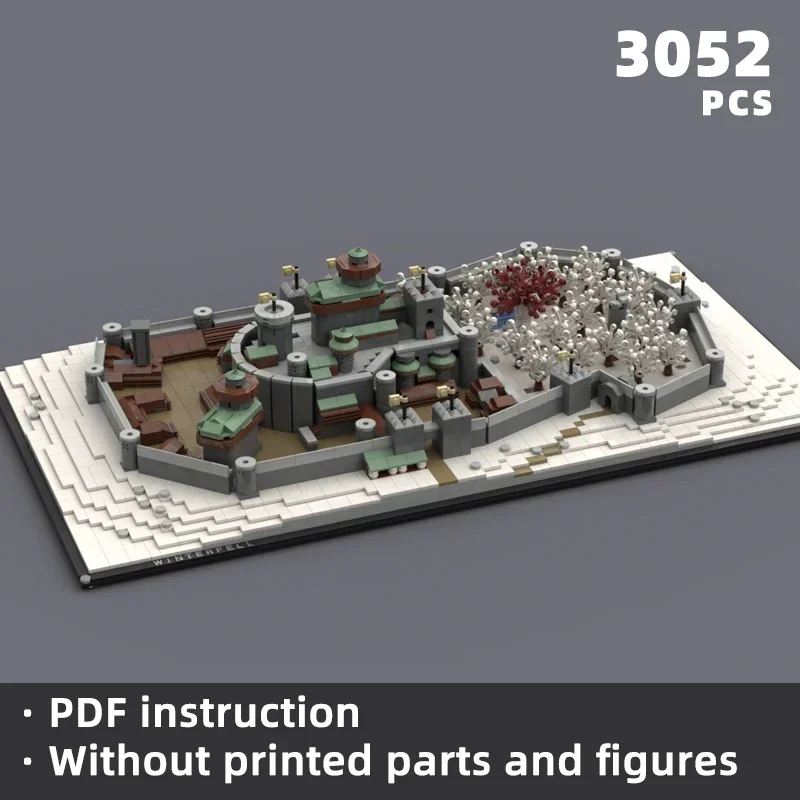 Игровой замок с драконом кирпичи Диона сохраняют сцену Леда зимние блоки огни