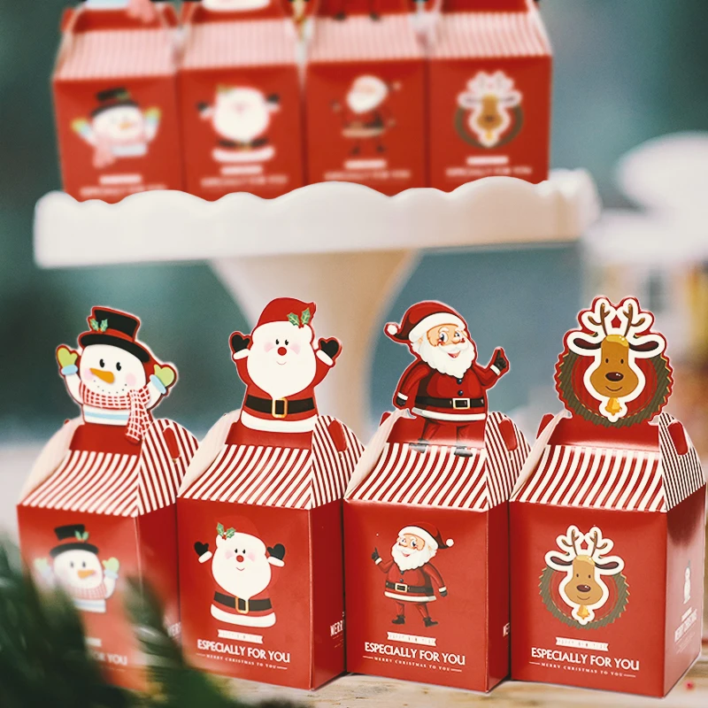 Рождественские коробки для конфет с яблоком 4 шт