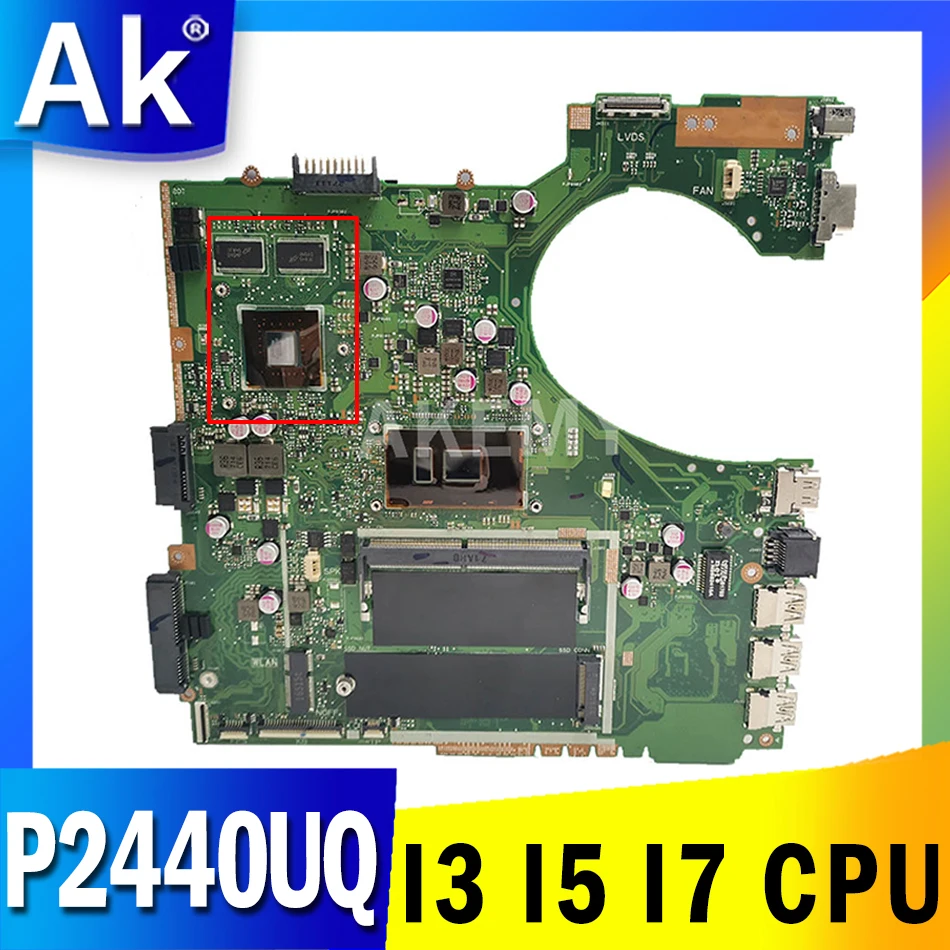 

P2440UQ Laptop Motherboard V2G GPU I3-7th Gen I5-7th Gen I7-7th Gen for ASUS P2440UQ P2440U Pro454UQ P2440UV Original Mainboard
