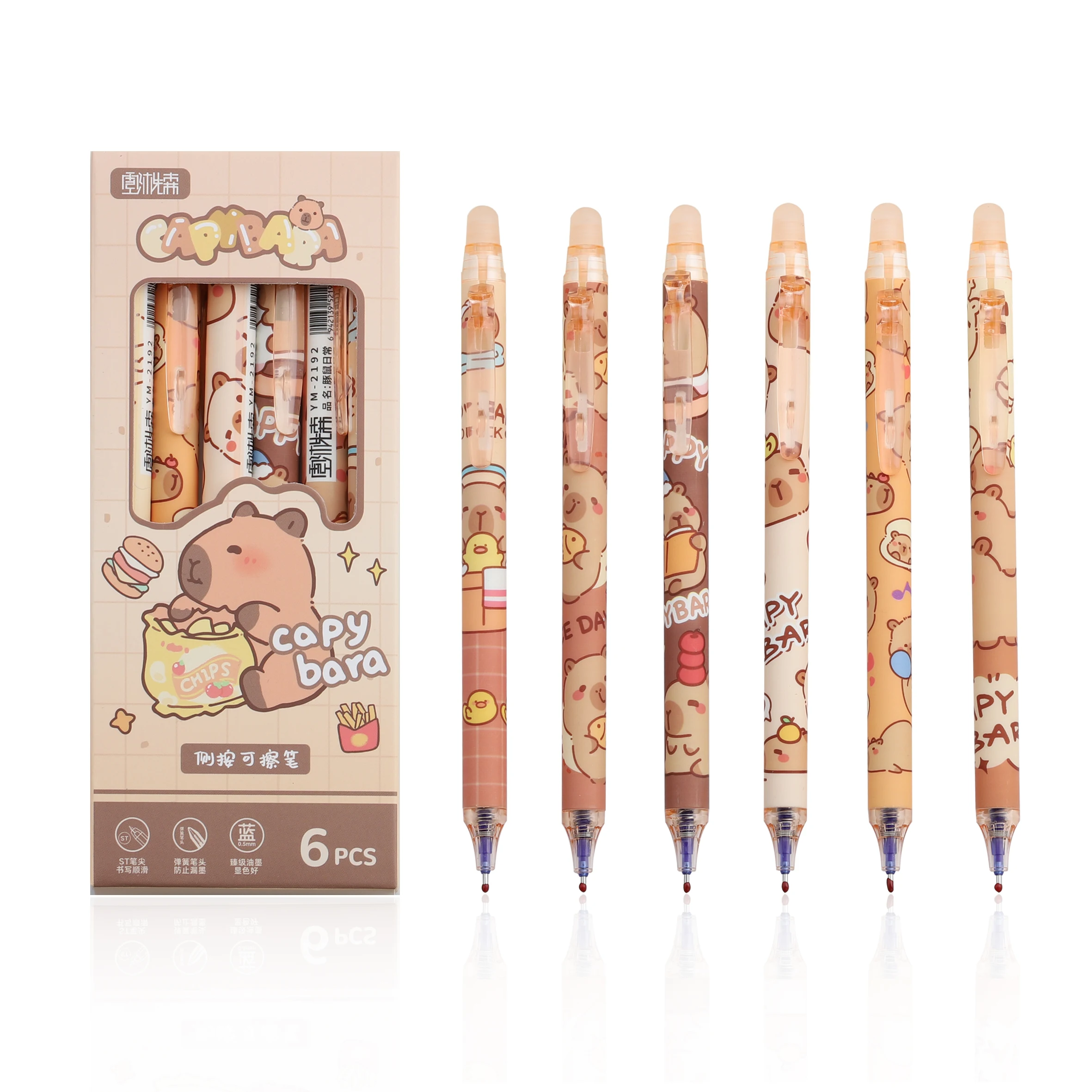 

Набор Гелевых Ручек Lytwtw Из 6 Моющихся Забавных Мультфильмов Капибара Панда Офисные Школьные Принадлежности Kawaii Гелевые ...