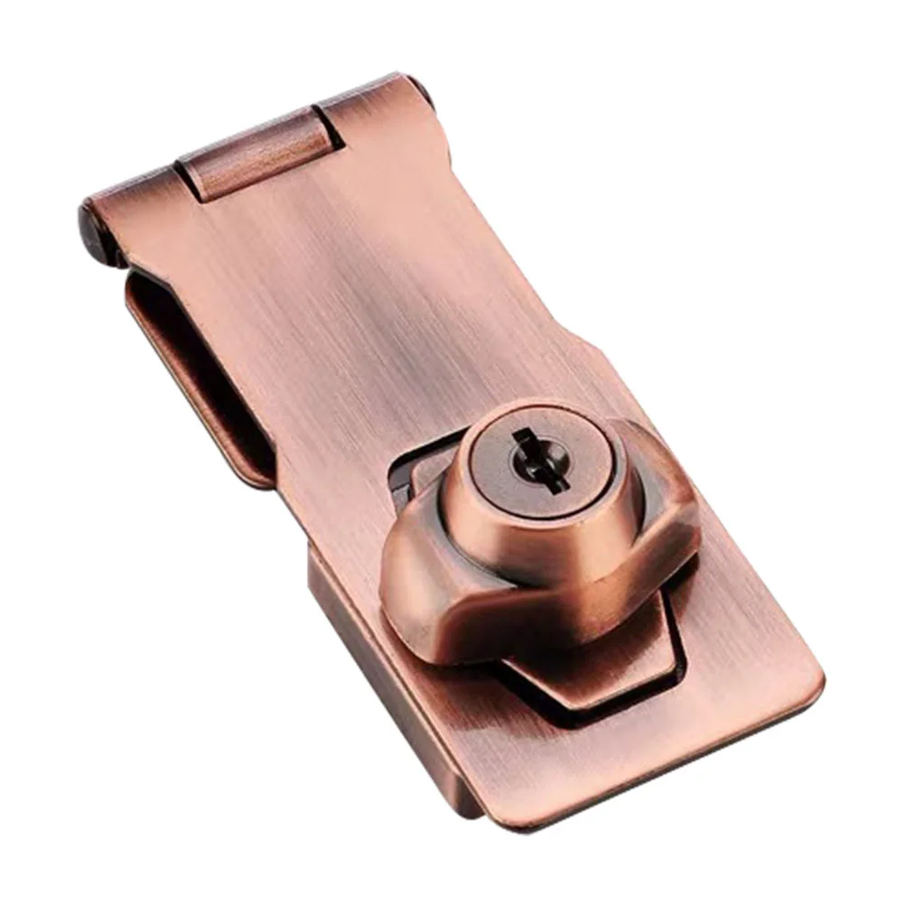 

1Pc Hasp Lock for Door Cabinet Multiofunctional Iron Hasp Lock Red Bronze