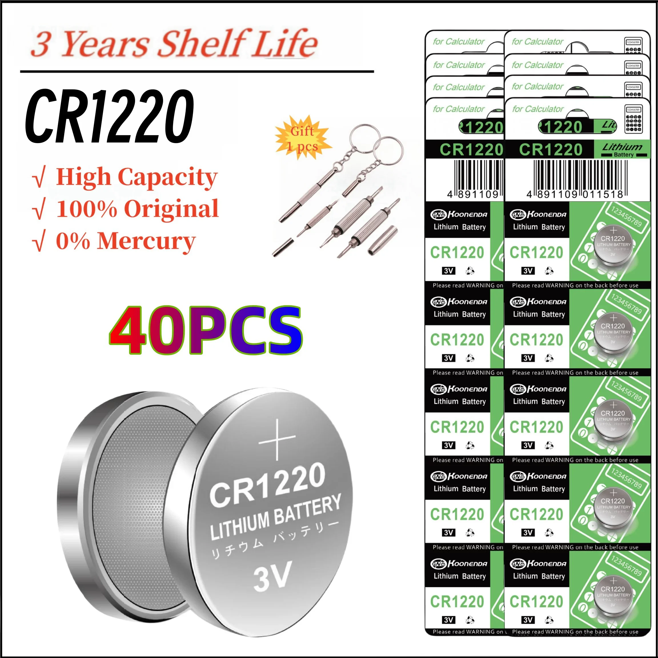 CR1220 3 В литиевая кнопка Аккумулятор для камеры Canon PowerShot рождественское ожерелье