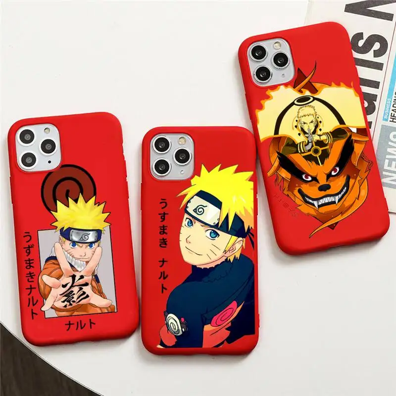 

Uzumaki Naruto Phone Case For iphone 13 12 11 Pro Max Mini XS 8 7 6 6S Plus X SE 2020 XR Red Cover
