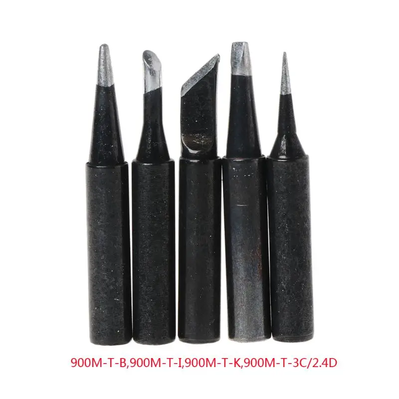 5 Pcs Lead-Free Soldering Solder Iron Tips 900M-T For Hakko 936 SAIKE 909D 852 936d