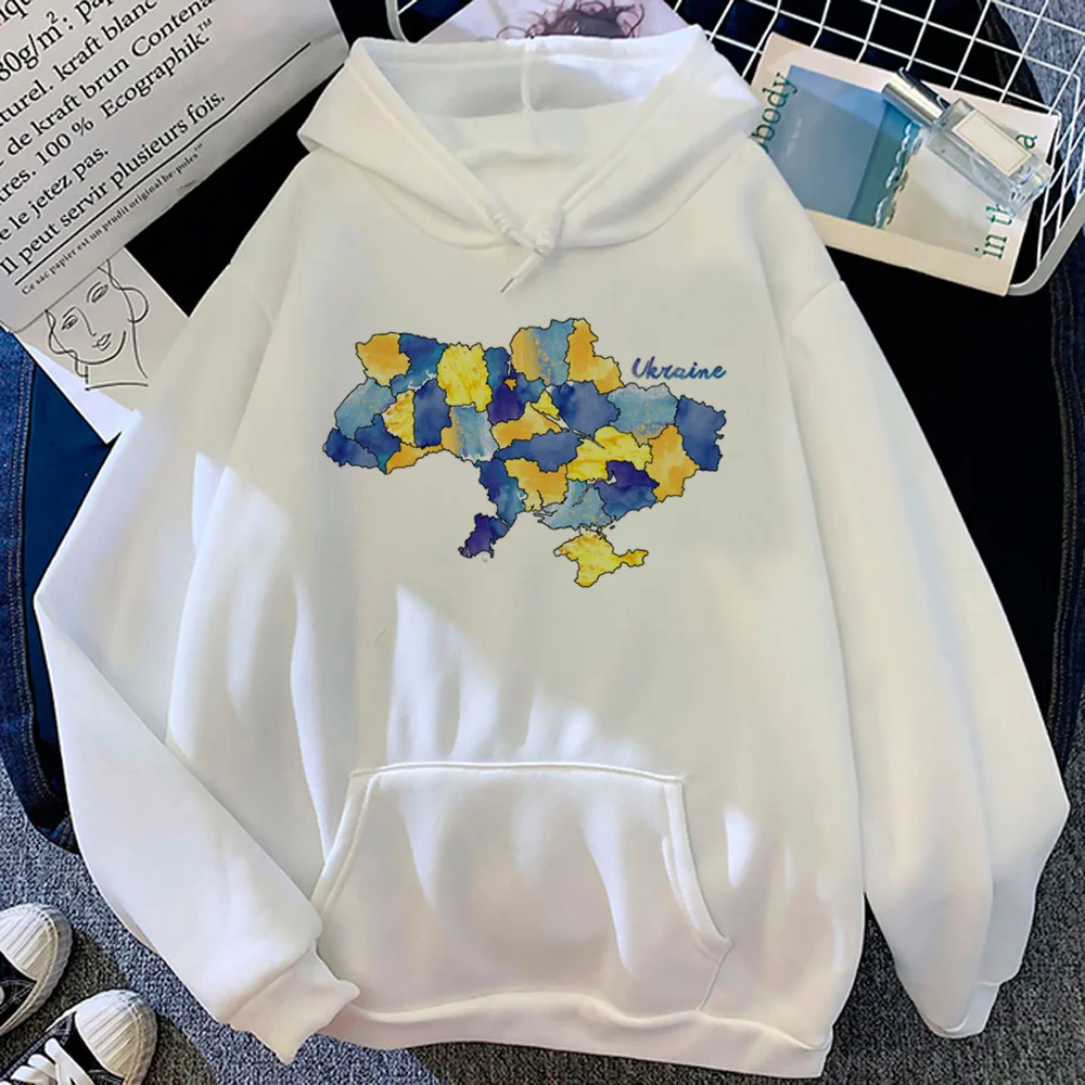 

Ukraine Flag hoodies women Korean style anime clothing women harajuku sweatshirts