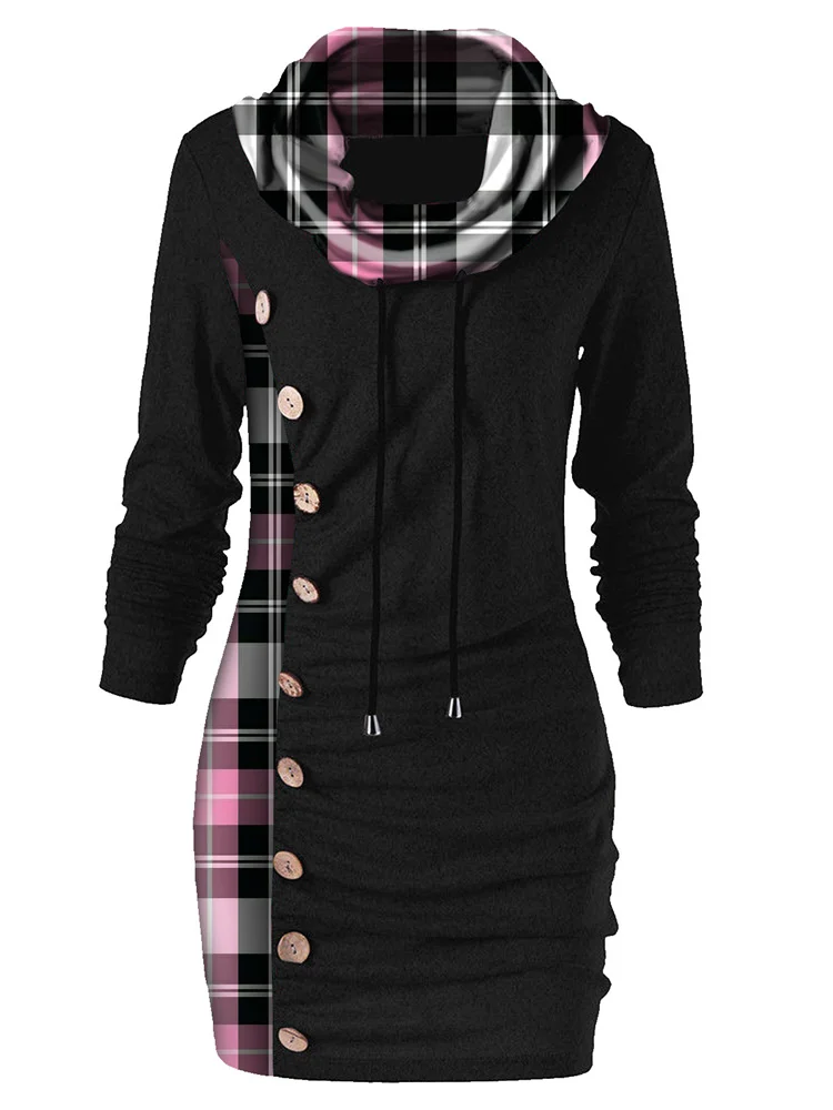 

2023 New Retro Women Winter Autumn Long Sleeve Pullover Jacket Sweater Coat Hooded Jumper Tops Casual White High Collar Sweaters